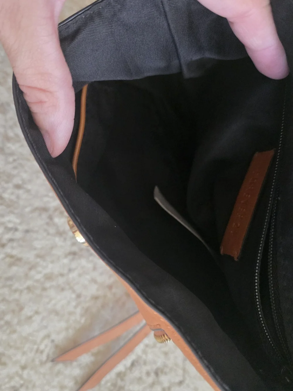 Forever 21 Tan Faux-Leather Tassel Ring Backpack